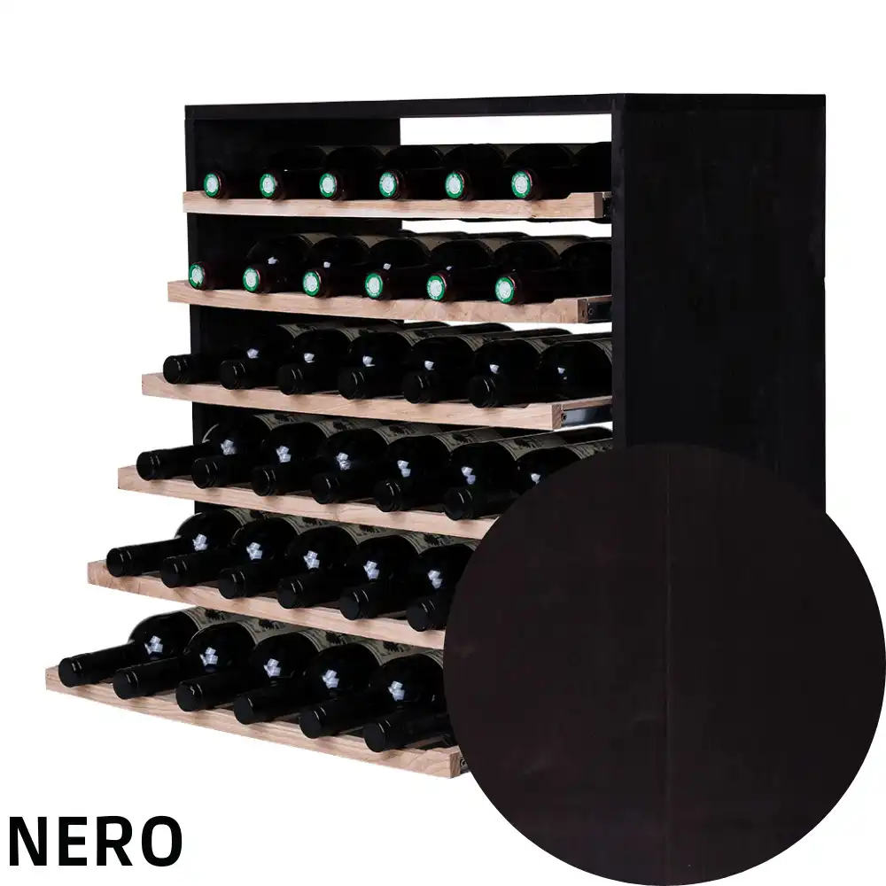 Portabottiglie Vino Da Parete Scaffale Metallo Vino Di Altezza 126 Cm Nero