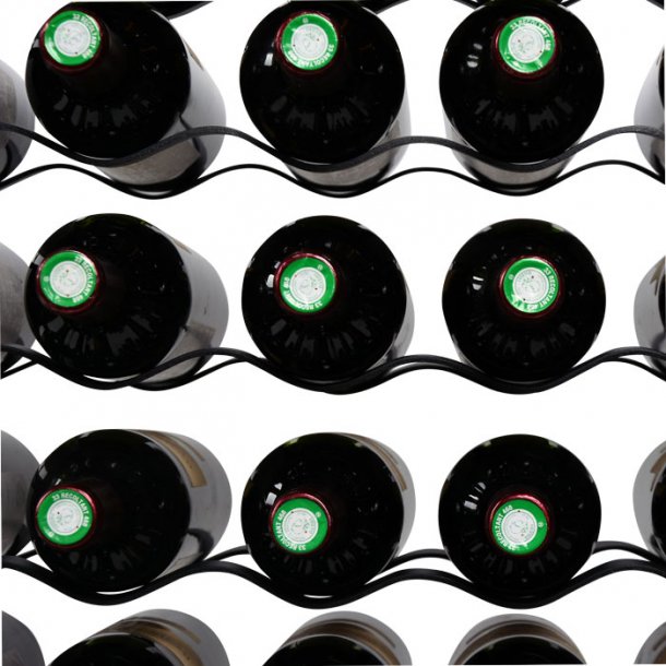 Fina - 24 flasker - Sort metal - ekstra bred