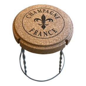 Champagneprop bord/stol i kork og metal