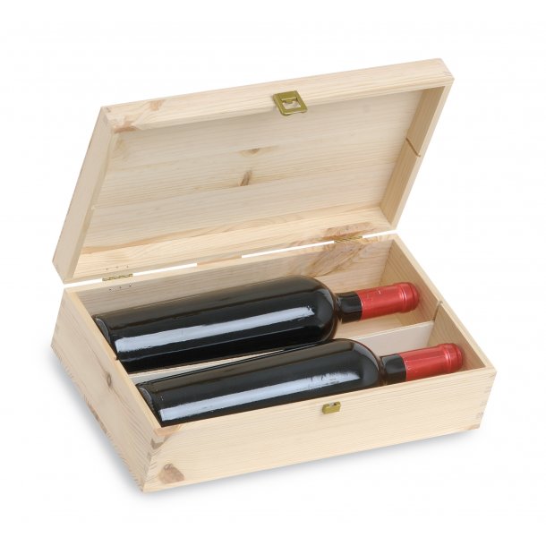 Caixa de madeira exclusiva para 2 garrafas de vinho