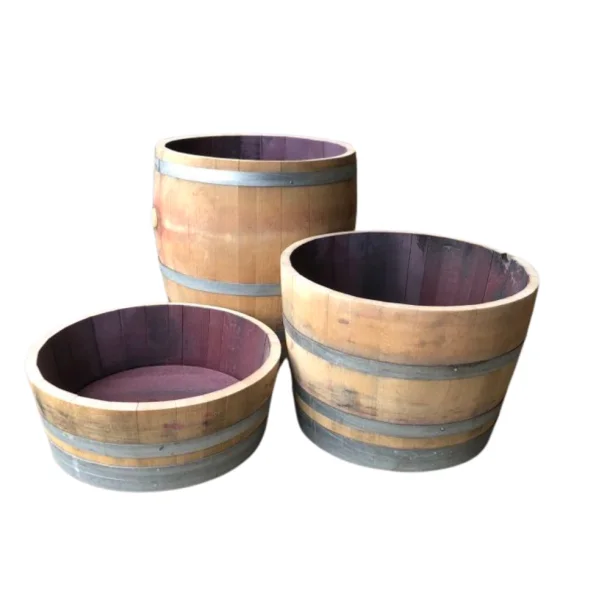 Wine barrel set in 3 sizes - oak - used