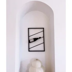 Mona - Vgmonteret vinreol i sort metal - 3 flasker