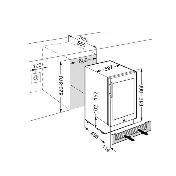 Liebherr Vinidor UWTes 1672 - 34 flasker - 2 zoner