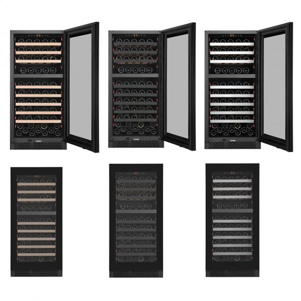 Pevino Majestic 104 flasker - 2 zoner - Sort glasfront