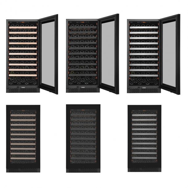 Pevino Majestic 113 flasker - 1 zone - Sort glasfront