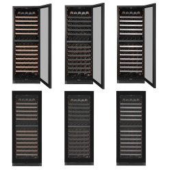 Pevino Majestic 150 bottles - 2 zones - Black glass front