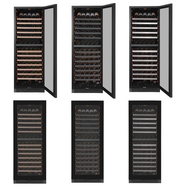 Pevino Majestic 150 bottles - 2 zones - Black glass front