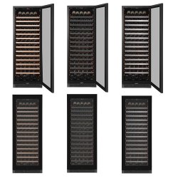 Pevino Majestic 159 bottles - 1 zone - Black glass front