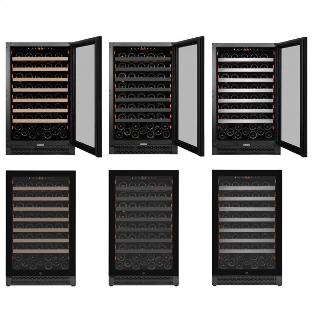 Pevino Majestic 83 flasker - 1 zone - Sort glasfront