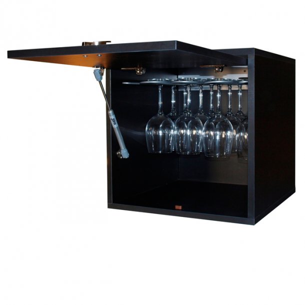 RENATO module GARCIA glass cabinet with a top hinged lid