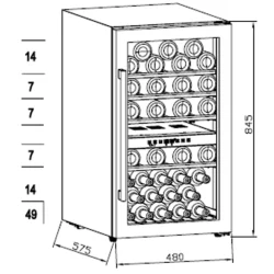 Cavecool Raw Citrine - 49 bottles - 2 zones - Black