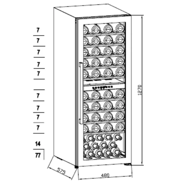 Cavecool Raw Zircon - 77 bottles - 2 zones - Black