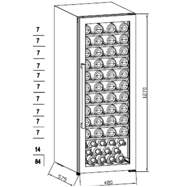 Cavecool Raw Zircon - 84 bottles - 1 zone - Black