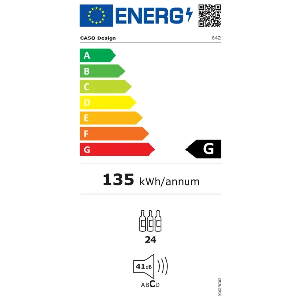 Caso WineClassic 24 - Sort - CS642 - 2 zoner - 24 flasker
