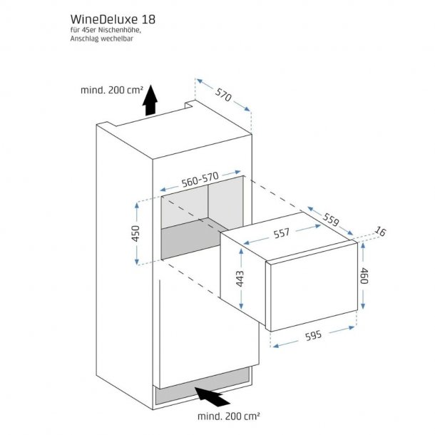Caso WineDeluxe E 18 Black - CS7710 - 1 zone - 18 flasker