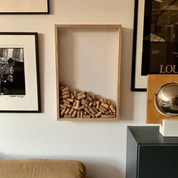 Corkframe  frame for wine corks  oak  with back plate