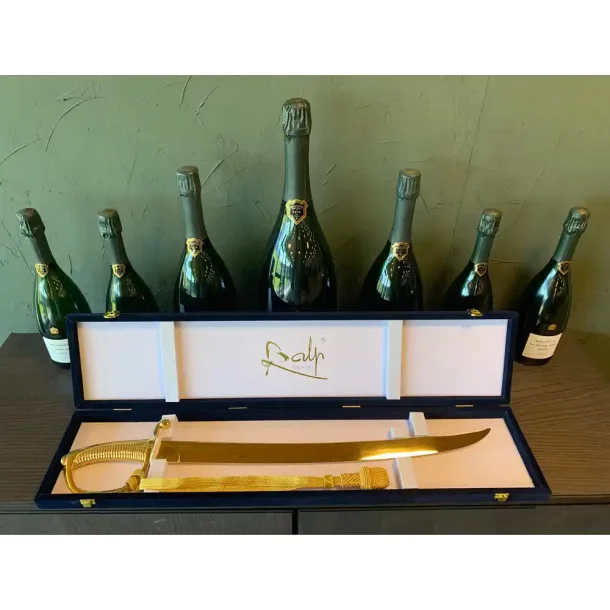 Fransk champagnesabel belagt med 24 kt. guld