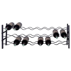 Fina - 24 flasker - Sort metal - ekstra bred