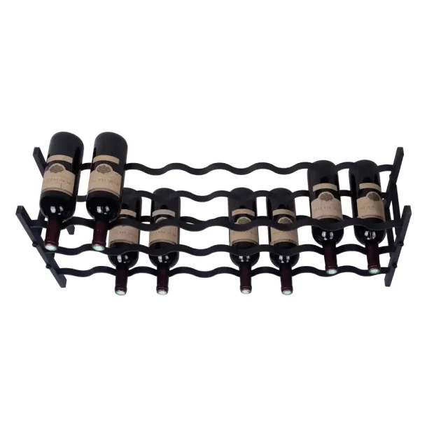 Fina - 24 flasker - Sort metal - ekstra bred