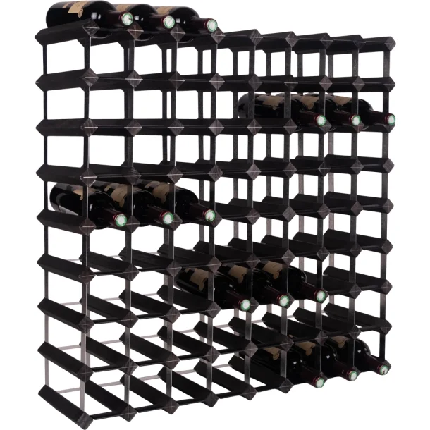 Mensolas - Sortbejdset fyrretr - 72 flasker