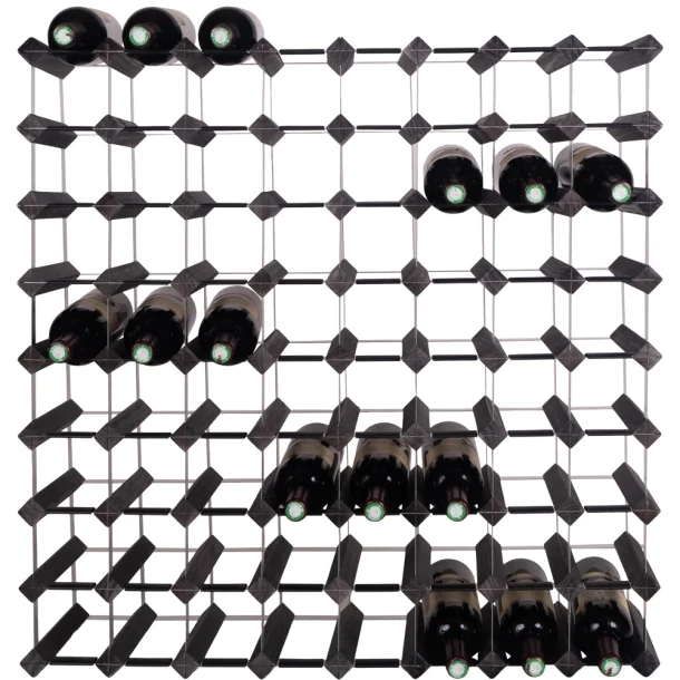 Mensolas - Zwart gebeitst grenen - 72 flessen