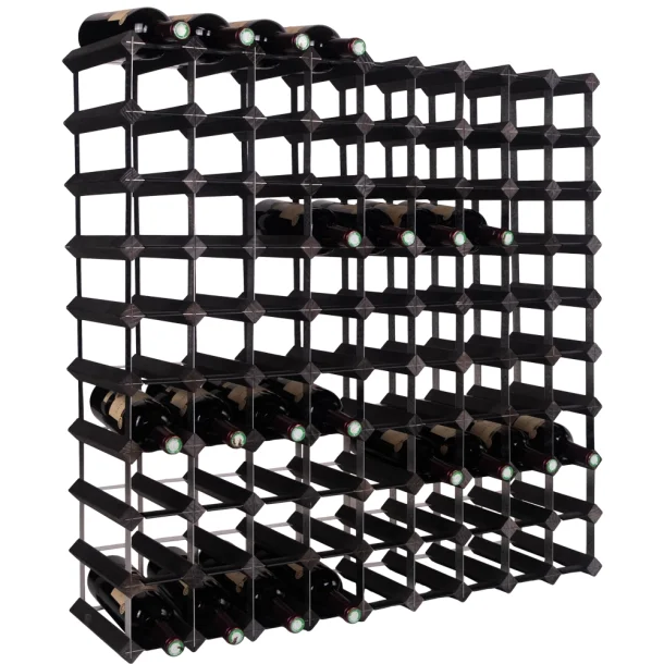 Mensolas - Sortbejdset fyrretr - 90 flasker