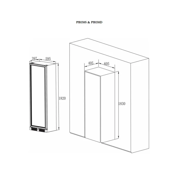 Pevino Imperial 54 flasker - 2 zoner - Sort