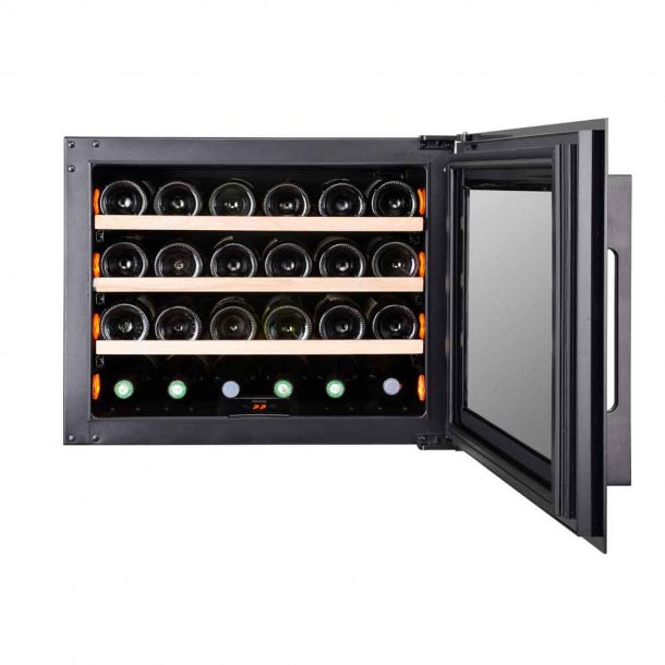 Pevino 24 bottles - Single zone - Black glass front - Integrated