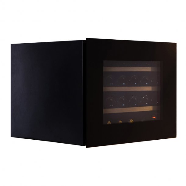 Pevino Majestic Push Open 24 flasker - 1 zone - Sort glasfront - Integrerbart