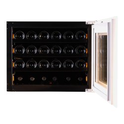 Pevino Majestic Push Open 24 flasker - 1 zone - Hvid glasfront - Integrerbart