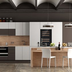 Pevino Majestic Push Open 42 flasker - 2 zoner - Sort glasfront - Integrerbart 