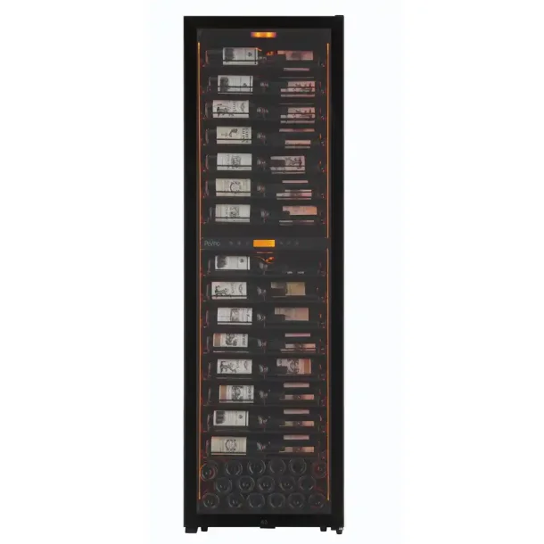 Pevino MS Noble 152 flasker - Metalhylder -  2 zoner - Sort