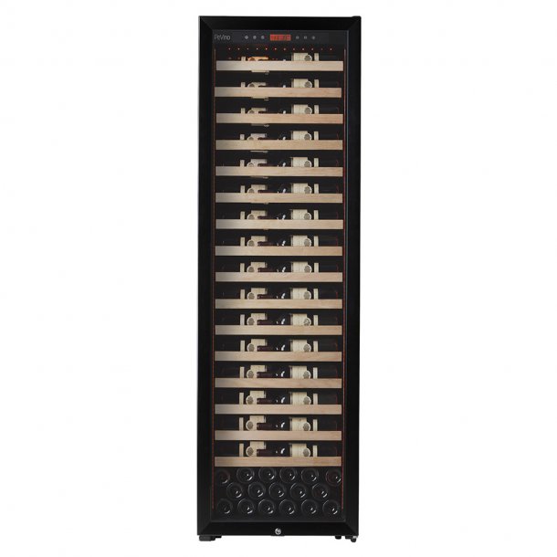 Pevino MS Noble 161 bottles - Metal shelves with wood front - 1 zone - black