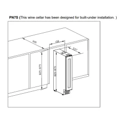 Pevino Noble 8 flasker - 1 zone - Sort glasfront