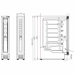 Pevino Noble 8 flasker - 1 zone - Sort glasfront