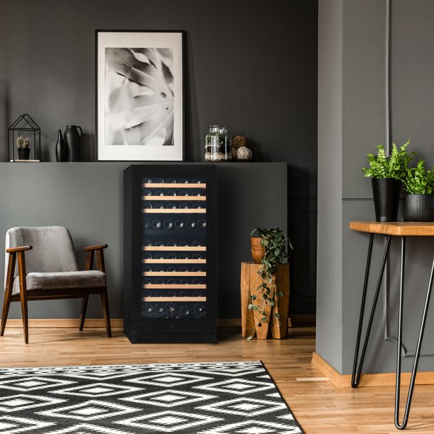 Pevino Majestic 104 flasker - 2 zoner - Sort glasfront