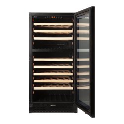 Pevino Majestic 104 flasker - 2 zoner - Sort glasfront