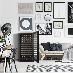 Pevino Majestic 113 flasker - 1 zone - Sort glasfront