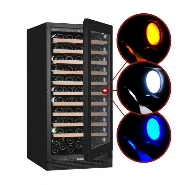 Pevino Majestic 113 flasker - 1 zone - Sort glasfront