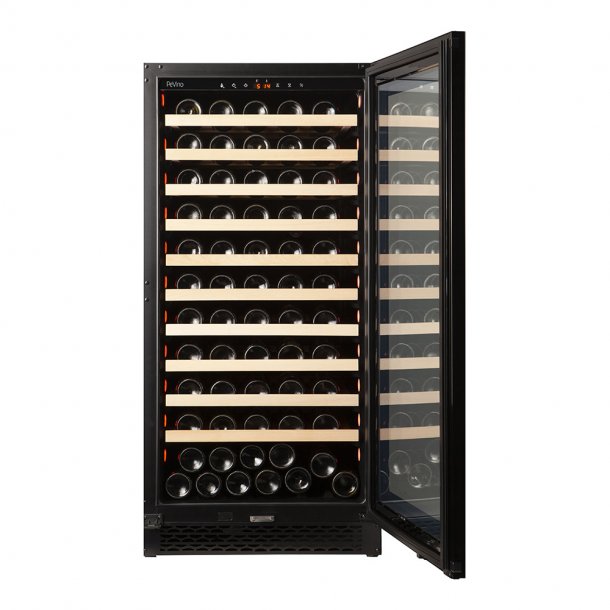 Pevino Majestic 113 flasker - 1 zone - Sort glasfront