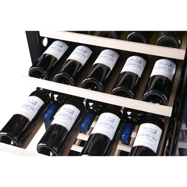 Pevino Majestic 96 flasker - 2 zoner - Sort glasfront