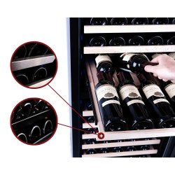 Pevino Majestic 159 bottles - 1 zone - Black glass front