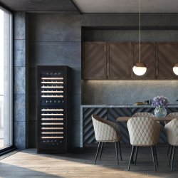 Pevino Majestic 150 bottles - 2 zones - Black glass front