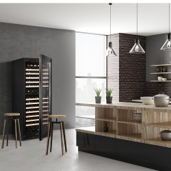 Pevino Majestic 150 bottles - 2 zones - Black glass front