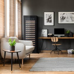 Pevino Majestic 159 bottles - 1 zone - Black glass front