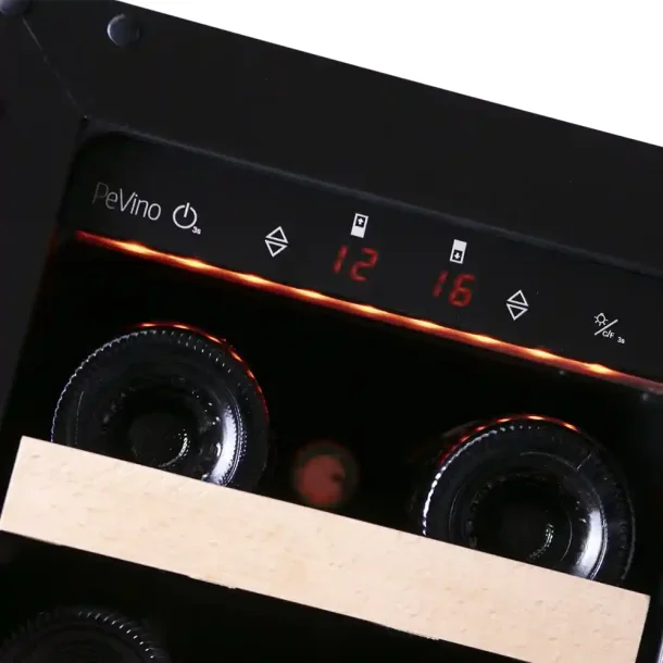 Pevino Majestic 17 flasker - 2 zoner - Sort glasfront