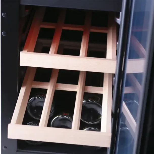 Pevino Majestic 17 flasker - 2 zoner - Sort glasfront