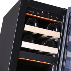 Pevino Majestic 17 flasker - 2 zoner - Sort glasfront