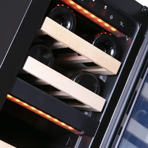 Pevino Majestic 17 flasker - 2 zoner - Sort glasfront