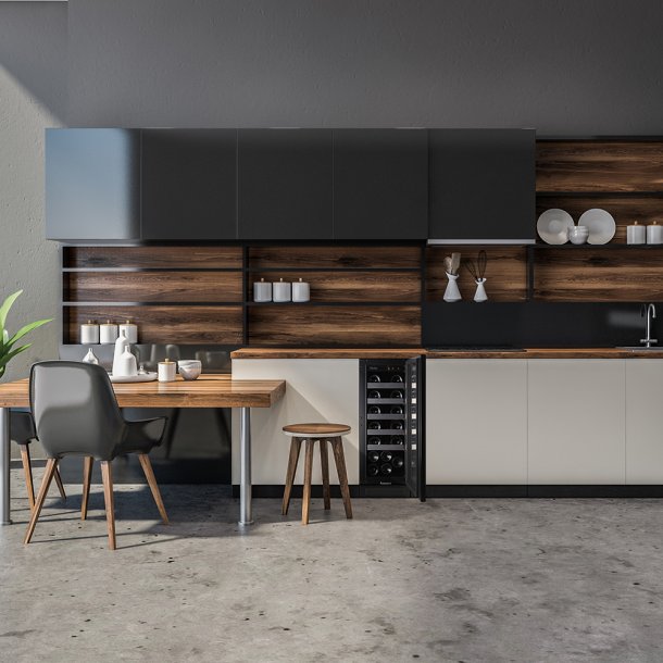 Pevino Majestic 20 bottles - Single zone - Black glass front